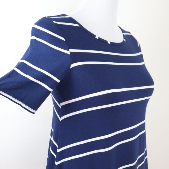 ASOS US 4 T Shirt Dress Short Sleeve Jersey Knit Blue White Stripe - Picture 6 of 8